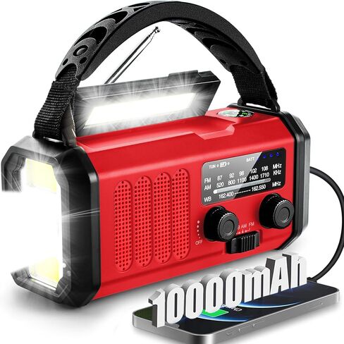 QAUYYW Hand Crank Solar Emergency Radio,74000mWh NOAA AM FM Weather Radio in Saudi Arabia