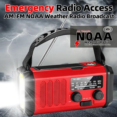 QAUYYW Hand Crank Solar Emergency Radio,74000mWh NOAA AM FM Weather Radio in Saudi Arabia