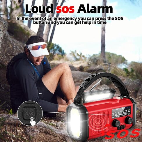 QAUYYW Hand Crank Solar Emergency Radio,74000mWh NOAA AM FM Weather Radio in Saudi Arabia