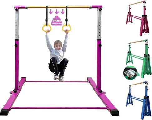 EL&IT·Wings Gymnastic Kip Bar,Horizontal Bar for Kids Girls Junior,3' to 5' Adjustable Height,Home Gym Equipment,Ideal for Indoor and Home Training,300lbs Weight Capacity in Kuwait