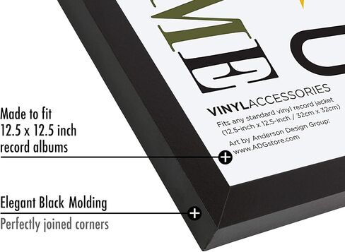 Americanflat 12.5x12.5 Album Frame in Black Aluminum with Polished Plexiglass and Sleek Minimalist Design - Hanging Hardware Included for Wall Display in Saudi Arabia