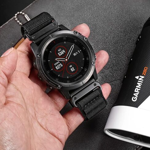 متوافق مع Garmin، سوار رياضي من النايلون المنسوج المتين مع حزام ساعة G-hook لسلسلة fēnix/Forerunner/Vivoactive/Approach/MARQ/quatix/D2، سوار بديل متين للرجال in Saudi Arabia