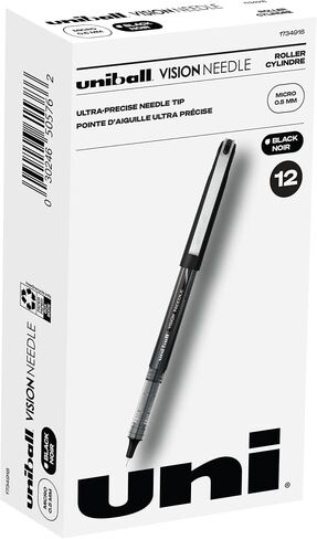 Uni-Ball Vision Needle Rollerball Pens, Assorted Pens Pack of 5, Micro Point Pens with 0.5mm Ink in Saudi Arabia