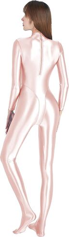AMORESY Oily Luster Full Body Diving Suit Tight one-Piece Competitive hot Spring Thin one-Piece Swimsuit (as1, Alpha, x_l, Regular, Regular, Pink) in Saudi Arabia