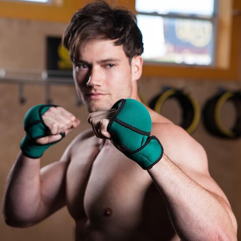 قفازات مرجحة - وزن كل قفاز 1 رطل لنحت فنون الدفاع عن النفس والتمارين الرياضية القلبية وتنسيق سرعة اليد وقوة الكتف والكيك بوكسينغ in Kuwait