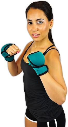 قفازات مرجحة - وزن كل قفاز 1 رطل لنحت فنون الدفاع عن النفس والتمارين الرياضية القلبية وتنسيق سرعة اليد وقوة الكتف والكيك بوكسينغ in Kuwait