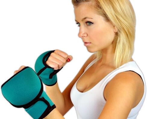 قفازات مرجحة - وزن كل قفاز 1 رطل لنحت فنون الدفاع عن النفس والتمارين الرياضية القلبية وتنسيق سرعة اليد وقوة الكتف والكيك بوكسينغ in Kuwait