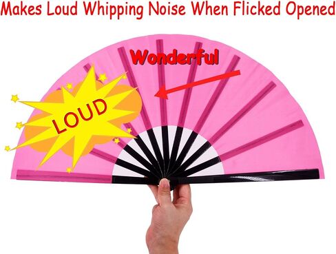 Amajiji Large Folding Fan, Chinease/Japanese Folding Nylon-Cloth Hand Fan, Women Hand Folding Fans Hand Fan Gift fan Craft fan Folding Fan Dance Fan in Saudi Arabia