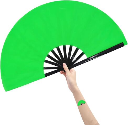 Amajiji Large Folding Fan, Chinease/Japanese Folding Nylon-Cloth Hand Fan, Women Hand Folding Fans Hand Fan Gift fan Craft fan Folding Fan Dance Fan in Saudi Arabia