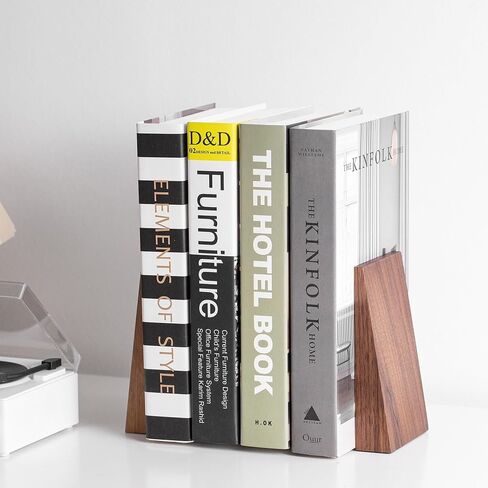 Muso Wood Book Ends, Thickened Wooden Bookends for Heavy Books, Creative Decorative Bookends for Shelves, Non-Skid Book Ends, Handmade Acacia Wood Bookends in Saudi Arabia