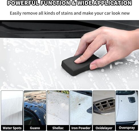 قالب طين السيارة 4 عبوات 400 جرام، قضبان طين السيارة من الدرجة الممتازة لتنظيف السيارات بتفاصيل الطين السحري مع قدرة غسيل وامتصاص قوية، قضبان طين للغسيل التلقائي لتنظيف تفاصيل السيارة، رمادي in Kuwait