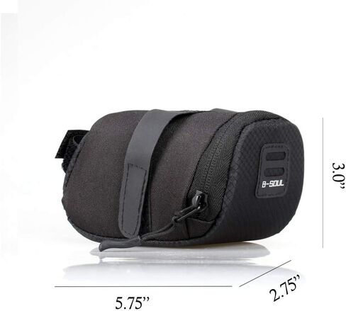 حقيبة سرج الدراجة، حقيبة تحت المقعد، حقيبة لركوب الدراجات، حزمة إسفين خفيفة للغاية، حزام تخزين - أسود in Kuwait