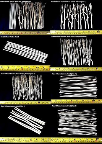 Aroma Set, 10 Mixed Difference Flowers Diffuser Sesbania Wood with 20 Grams Reed Diffuser Sesame Wood and 20 Reed Diffuser Rattan Wood, Rod and Branch Style, for Aroma Diffuser (FL52) in Kuwait