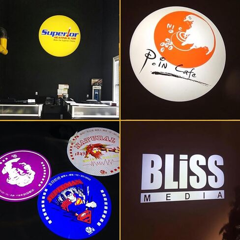 GOBO Projector LED Logo GOBO Projector Image Rotation IP65 Waterproof with Manual Zoom DJ Effect Light Custom Gobos for Company Restaurant Store Wedding Advertising Outdoor Use in Saudi Arabia
