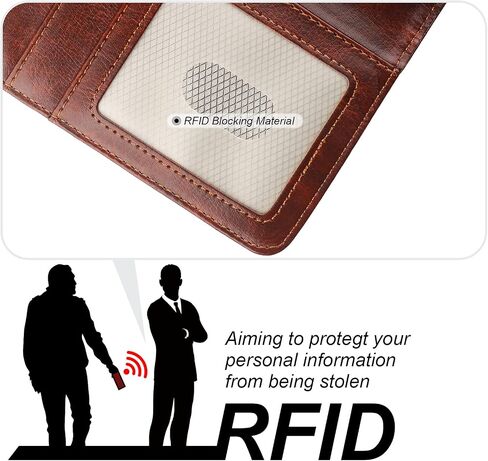 حافظة محفظة قابلة للفصل من Bocasal لهاتف iPhone 14 RFID مع حامل فتحات بطاقات من جلد البولي يوريثان الفاخر ومسند مغناطيسي مقاوم للصدمات وغطاء واقٍ قابل للإزالة 5G 6.1 بوصة (بني) in Kuwait