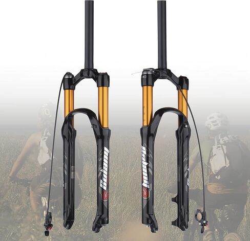 BOLANY 26/27.5/29 بوصة شوكة تعليق هوائية للدراجة 120 مم ارتداد السفر ضبط 1/8 أنبوب مستقيم/مدبب دليل/قفل عن بعد شوكة دراجة QR 9 مم شوكة أمامية MTB in Kuwait