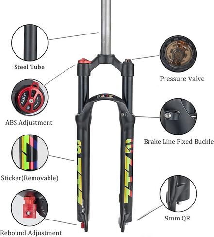 ZTZ Mountain Bicycle Suspension Forks, 26/27.5/29 inch MTB Bike Front Fork with Rebound Adjustment, 100mm Travel 28.6mm QR 9mm (29inch) in Saudi Arabia
