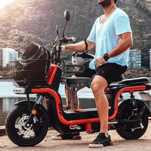 Child Seat for Electric Scooter with seat, Kid Seat suitable for Electric Bicycle, Mobility Scooter Kids Seat with Backrest Armrest Fence Guadrail, Moped Scooter Bike Comfortable Seat for 2-6 Child in Saudi Arabia
