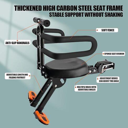 Child Seat for Electric Scooter with seat, Kid Seat suitable for Electric Bicycle, Mobility Scooter Kids Seat with Backrest Armrest Fence Guadrail, Moped Scooter Bike Comfortable Seat for 2-6 Child in Saudi Arabia