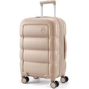 BAGSMART Carry on Luggage with Spinner Wheels, 22x14x9 Carry On Luggage Airline Approved With TSA Lock, Durable Hard Shell Carry On Suitcase 20 inch, Velvet Pink