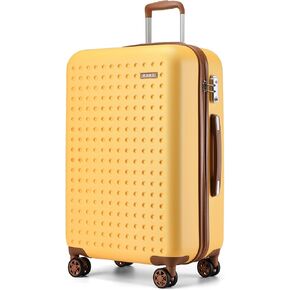 Kono Carry On Luggage 22x14x9 Airline Approved Lightweight Hardside Suitcase with Spinner Wheels & Built-in TSA Lock (Yellow, 20 Inch)