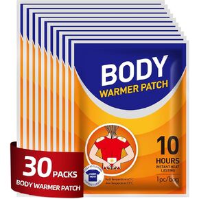 Adhesive Heat Patches for Neck, Knee, Upper or Lower Back, Air-Activated Heat Therapy Pads for Stiffness, Sprains, and More, Stick to Clothing, 5x3.7 in, 30 Count