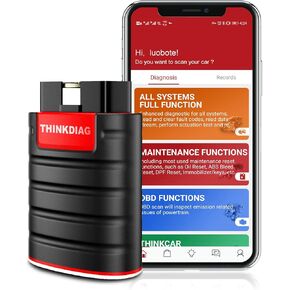 Thinkdiag OBD2 Scanner Bluetooth, All System Bidirectional scan Tool OE Level Diagnostic Tool with ECU Coding,15+ Service Functions, FCA AutoAuth, All Software 1 Year Update fits for iPhone & Android