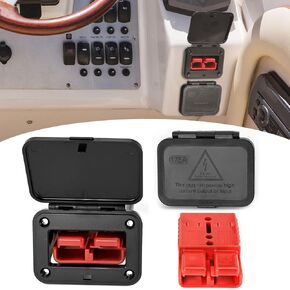 Wsays 2pcs Flush Mount Dust Cover 175A Battery Quick Connect/Disconnect Electrical Connector Plug Kit for 1/0 Gauge Cable for Truck UTV ATV RV Boat Winch Lift Trailer Motor