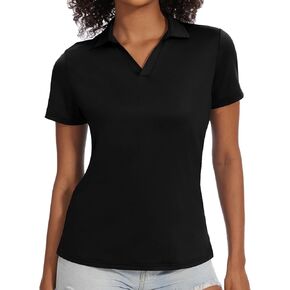 Women's Golf Polo Shirts Short Sleeve Quick Dry UPF 50+ Sun Protection V Neck Tennis Shirt