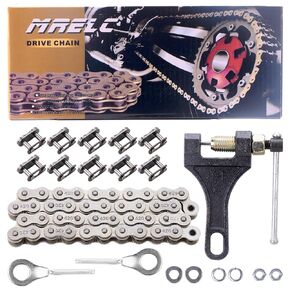 420 Chain 42 Links + Chain Breaker fit for Coleman CT200U CT200U-EX BT200X Baja Warrior MB200 Massimo Trailmaster Predator 212cc 196cc 6.5hp Mini Bike Parts