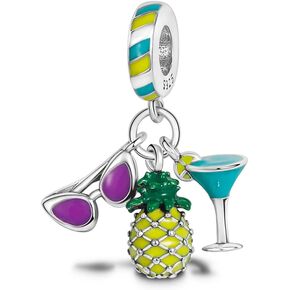 Pandach 925 Sterling Silver Charms for Bracelets and Necklaces Travel Round The World Beads Charms Relaxation Dangle Pendant,Jewelry Beads Gifts for Women