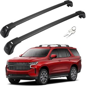 BougeRV Lockable Cross Bars Compatible with Chevy Suburban, Tahoe, GMC Yukon & Yukon XL, Cadillac Escalade ESV 2021-2024, Heavy Duty 330LBS Aluminum Car Roof Rack Crossbar for Rooftop Cargo Carrier