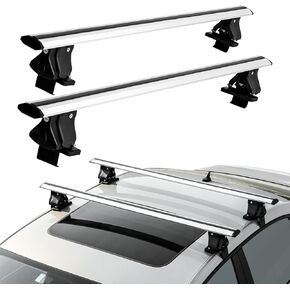 Universal Roof Rack Cross Bars 51" Car Rooftop Luggage Crossbars,Adjustable Lockable Roof Rack Compatible for Vehicle Without Side Rails，300 LBS Load Capacity,Silver
