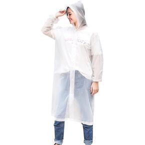 Zando Rain Ponchos for Adults Women Clear Rain Jackets Waterproof with Hood Packable Rain Jacket Disposable Travel Rain Coats