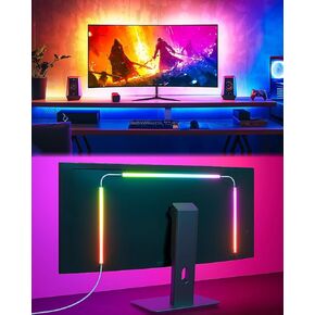 BASON LIGHTING USB Monitor Backlight for 24 inch PC, LED Strip for Monitors, Gaming Monitor Lights, RGB-IC Screen Lights Sync Color LED Strip for Desk Setup Lighting, Music Snyc, Software Control.