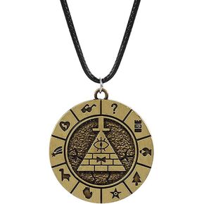 EIKOU Gravity Falls Dipper's Bill Cipher Necklace Pyramid Pendant Cosplay Costume Accessories