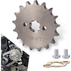 قطعة واحدة من ضرس المحرك الأمامي للدراجة النارية 428-17T، 0.66 بوصة/17 مم لوحة سلسلة أسنان مقاومة للشد والكسر، عالمية للدراجات النارية 50cc 70cc 90cc 110cc على الطرق الوعرة ATVs (فضي) in Kuwait