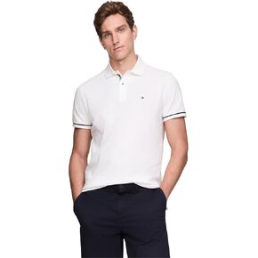 Tommy Hilfiger Men's Short Sleeve Casual Polo Shirts in Regular Fit with Stretch and Cuff Designs in Kuwait