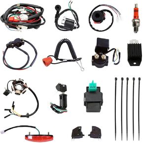 PRO BAT Full Electrics Wiring Harness Coil CDI Spark Plug Kits for 50CC 70CC 90CC 110CC ATV Quad Pit Dirt Bike Buggy Go Kart