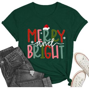 Merry Christmas Shirts for Women Christmas Gnome T-Shirt Funny Gnome Xmas Gift Tee Tops