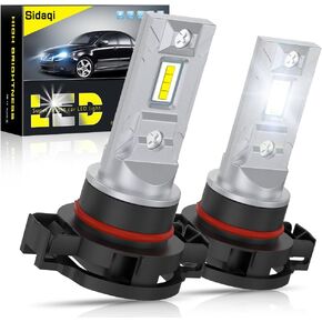 Sidaqi 2504 PSX24W LED Fog Light Bulbs 6000K White Ultra Bright 6000LM 8-SMD 3570Chips PSX24W 2504 LED Fog Lights Daytime Running Lights DRL for Cars Trucks 12V Plug and Play