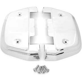 D-Shape Passenger Footboard Cover Floorboard Cover Compatible with Harley Touring Street Road Electra Glide Dynna Softail (Chrome)