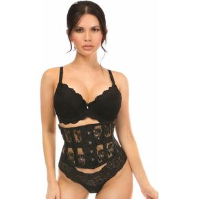 Daisy corsets womens Lavish Black Sheer Lace Waist Cincher Corset