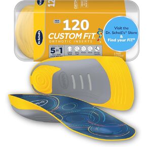Dr. Scholl’s Custom Fit Orthotics 3/4 Length Inserts CF 120, 5-in-1 All-Day Pain Relief for Feet, Lower Back, Knees, Heel & Plantar Fasciitis, Arch Support Shoe Insoles for Men Women, FSA HSA Eligible