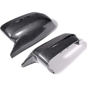 Astra Depot Compatible For Side Mirror Cover Cap 1999 2006 E46 E65 E66 330ci 323Ci 325Ci 328Ci 745i 750i 760i 2000-2008 Car Door - Left & Right (Carbon Fiber)