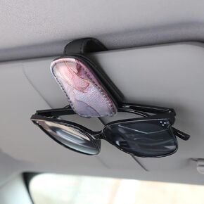 Sunglass Holder for Car Visor,The Vibrant Sunflower Magnetic Leather Car Sun Visor Clip,Applicable to Receipts,Cash Tickets and Other Automotive Interior Accessories