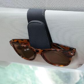 Sunglass Holder for Car Visor, Magnetic Clip Sunglasses Car Holder, Leather Glasses Holder Eyeglass Hanger Eyeglasses Mount, 1-Pack