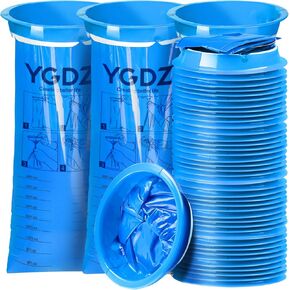 Emesis Bags, YGDZ 45 Pack Vomit Bag Disposable Barf Bags Car Throw Up Blue Nausea Bags for Travel Motion, 1000ml