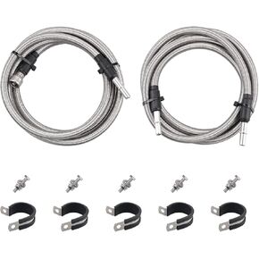 819-816 Stainless Steel Braided Fuel Lines Kit, Compatible with Silverado Sierra 1500 2500 3500 HD 2004-2010, Replace# 15946184 15946199 15946178 19356397