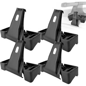 Roof Rack System Fit Kits, Compatible with Thule Evo Clamp & Thule Edge Clamp Foot Packs - Roof Rack Flush Rail and Edge Feet Mounting Kit Hardware, with Santoprene Pads & Metal Clamps